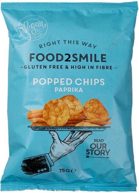 Food2Smile Popped chips Paprika Glutenvrij 75g