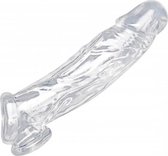 Realistic Clear Penis Enhancer and Ball Stretcher - Transparent - Sleeves -