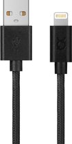 Xqisit Cotton Cable oplaadkabel Lightning 1,8m - Zwart