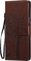 Sony Xperia L4 Hoesje - Mobigear - Tree Serie - Kunstlederen Bookcase - Bruin - Hoesje Geschikt Voor Sony Xperia L4