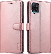 Voor Samsung Galaxy A12 5G AZNS Huid Voelen Kalf Textuur Horizontale Flip Lederen Case met Kaartsleuven & Houder & Portemonnee (Rose Goud)