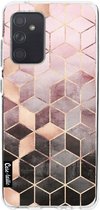 Casetastic Samsung Galaxy A52 (2021) 5G / Galaxy A52 (2021) 4G Hoesje - Softcover Hoesje met Design - Soft Pink Gradient Cubes Print