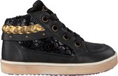 Omoda Om120501 Hoge sneakers - Leren Sneaker - Meisjes - Zwart - Maat 23