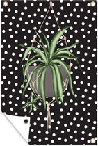 Muurdecoratie Plant - Hangende bloempot - Stippen - 120x180 cm - Tuinposter - Tuindoek - Buitenposter