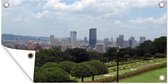 Tuinposter Skyline van Pretoria in Zuid-Afrika - 80x40 cm - Wanddecoratie Buiten - Tuinposter - Tuindoek - Schuttingposter - Tuinschilderij
