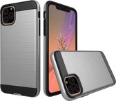 Apple iPhone 11 Pro Hoesje - Mobigear - Brushed Armor Serie - Hard Kunststof Backcover - Zilver - Hoesje Geschikt Voor Apple iPhone 11 Pro