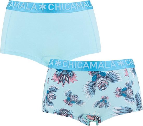 Chicamala dames 2P shorts owli turquoise - M | bol.com