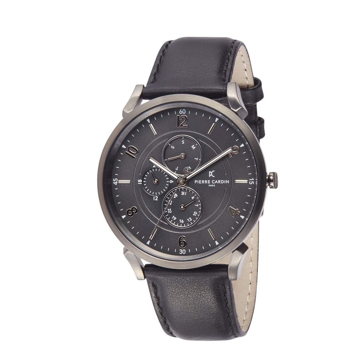 Pierre Cardin Pigalle Boulevard CPI.2024 Horloge - Leer - Zwart - Ø 44 mm