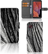 Wallet Book Case Geschikt voor Samsung Galaxy Xcover 5 | Xcover 5 Enterprise Edition Smartphone Hoesje Valentijn Cadeautje Man Boomschors
