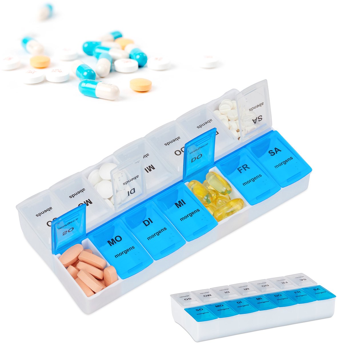 Goedkoopste 2x pillendoos 7 dagen - 2 vakken per dag - pillendoosje - medicamenten doos