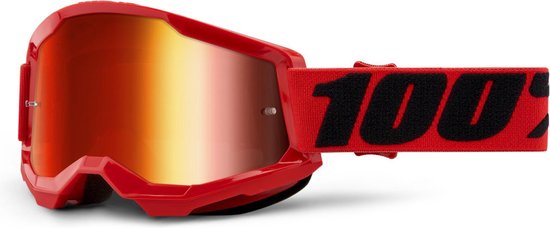 100% Crossbril MTB Strata 2 met Mirror Lens - Rood - | bol.com