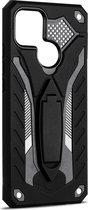 OPPO A15 Hoesje - Mobigear - Armor Stand Serie - Hard Kunststof Backcover - Zwart - Hoesje Geschikt Voor OPPO A15