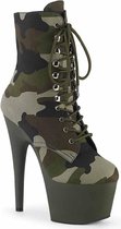 Pleaser Enkellaars -38 Shoes- ADORE-1020CAMO US 8 Groen