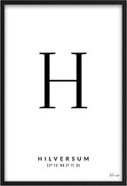 Poster Letter H Hilversum A4 - 21 x 30 cm (Exclusief Lijst)