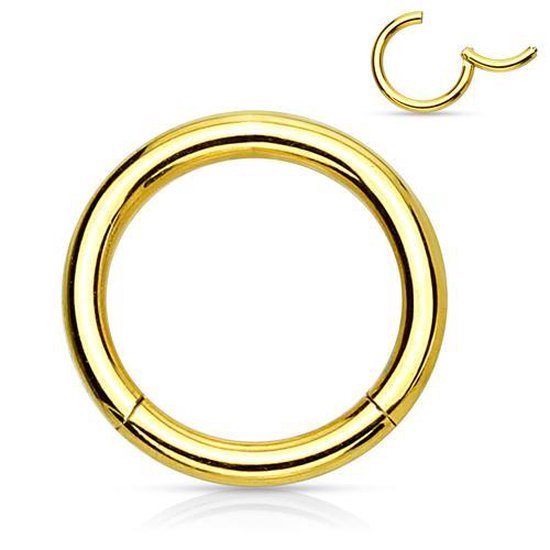 anneau piercing haute qualité 0.8 x 6mm plaqué or