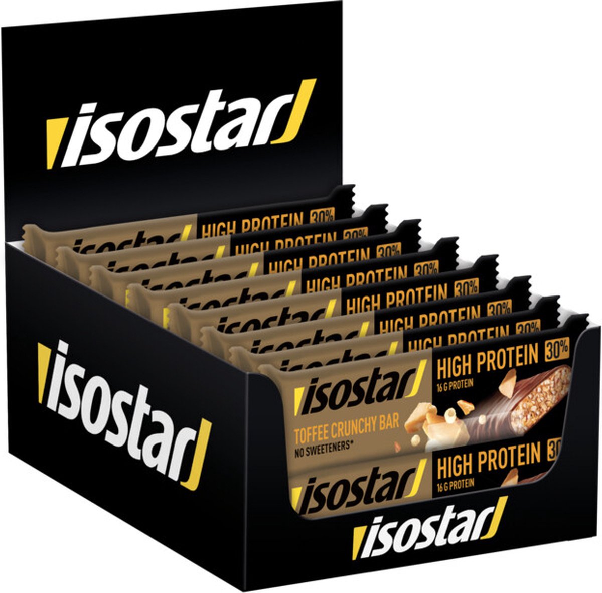 Goedkoopste Isostar High Protein - Eiwitreep voor krachtsport - Toffee Crunchy - 16 x 56 gr