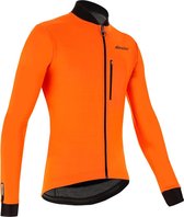 Santini Fietsjack lange mouwen Fluo Oranje Heren - Adapt Jacket Mid Weight Orange Fluo - XL