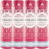 Ben & Anna Natuurlijke Stick Deodorant - Pink Grapefruit - 60 gram - 4 pak