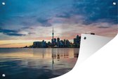 Muurdecoratie Zonsondergang achter de Canadese stad Toronto - 180x120 cm - Tuinposter - Tuindoek - Buitenposter