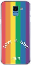 6F hoesje - geschikt voor Samsung Galaxy J6 (2018) -  Transparant TPU Case - #LGBT - Love Is Love #ffffff