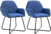 Medina Eetkamerstoelen 2 st stof blauw