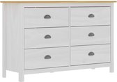 Medina Dressoir Hill Range 125x40x80 cm massief grenenhout wit