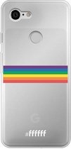 6F hoesje - geschikt voor Google Pixel 3 -  Transparant TPU Case - #LGBT - Horizontal #ffffff