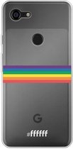 6F hoesje - geschikt voor Google Pixel 3 XL -  Transparant TPU Case - #LGBT - Horizontal #ffffff