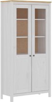 Medina Hoge kast Hill Range 85x37x170,5 cm massief grenenhout wit