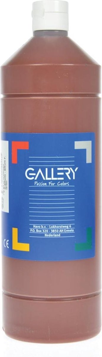 Gallery plakkaatverf, flacon van 1 l, donkerbruin