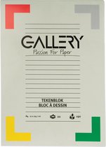 Gallery tekenblok formaat 21 x 297 cm (A4) extra zwaar houtvrij papier 190 g/m² blok van 20 vel