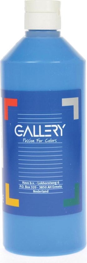 Gallery plakkaatverf, flacon van 500 ml, blauw