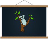 Schoolplaat – Getekende Koala in Boom - 60x40cm Foto op Textielposter (Wanddecoratie op Schoolplaat)