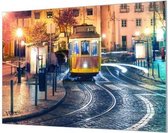 HalloFrame - Schilderij - Tram Alfalma Lissabon Akoestisch - Zwart - 150 X 100 Cm