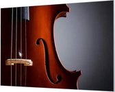 Wandpaneel Viool Closeup  | 120 x 80  CM | Zwart frame | Wand-beugels (27 mm)