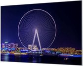 Wandpaneel London Eye Reuzenrad  | 120 x 80  CM | Zwart frame | Wand-beugels (27 mm)