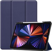 iPad Pro 12.9 hoes - 2021 - Met penhouder - Slaap/Wake functie – Diverse kijkhoeken – Blauw