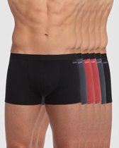 DIM Ecodim Heren Boxershort- Onderbroeken- Boxer - Katoen - 6 Pack - Zwart/Grijs/Rood- Maat XL