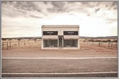 JUNIQE - Poster met kunststof lijst Prada Marfa -30x45 /Bruin & Ivoor