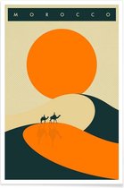 JUNIQE - Poster Morocco -13x18 /Ivoor & Oranje