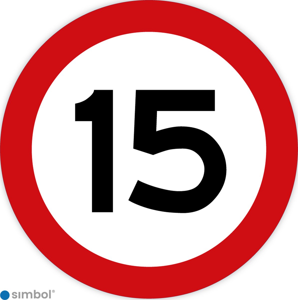 Simbol - Stickers 15 km - Maximaal 15 km/u - Duurzame Kwaliteit - Formaat ø 30 cm.