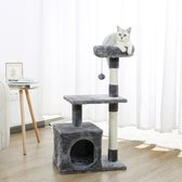 Huisdier Krabpaal Speelgoed Condo Kat Klimtoren Multi-layer Met Hangmat Kat Huis Meubels Krabben Massief Houten Post voor KatAMT0044GY