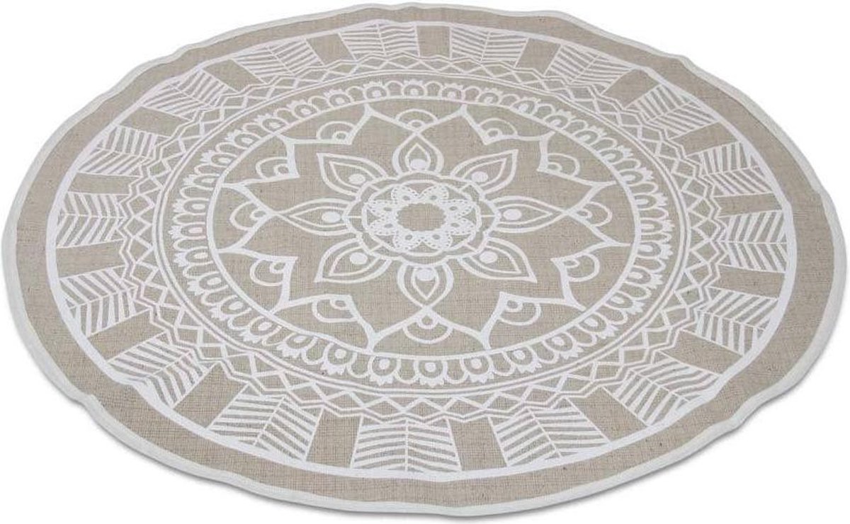 Safaary - Oosterse Vloerkleed Dille Beige Ø 110cm