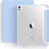 Mobiq - Tri-Fold Clear Back Case geschikt voor iPad Air (2022 / 2020) - lichtblauw/transparant