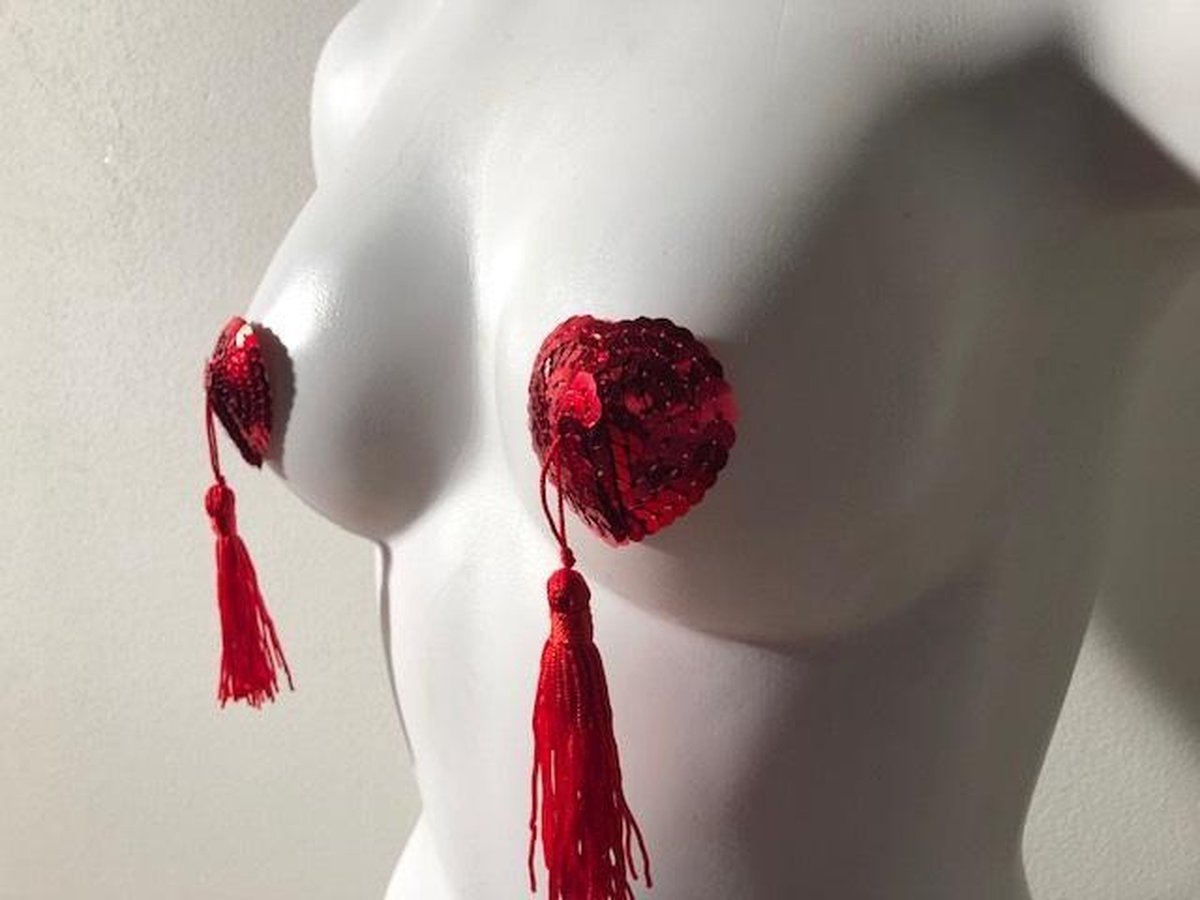 Goedkoopste Tepelplakkers Hart Rood met Kwastje