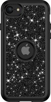 Luxe Glitter Shock Proof Hard Case Cover Bumper Hoesje Geschikt Voor Apple iPhone 7/8 - 3-In-1 Heavy Duty Telefoonhoesje Met Optimale Bescherming - Beschermhoes Met Hardcover Back