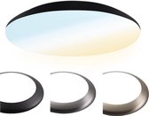 HOFTRONIC - LED Plafondlamp - Plafonnière - Zwart - 18 Watt - IP65 waterdicht - Kleur instelbaar (2700K, 4000K & 5000K) - 1900 Lumen - IK10 Stootveilig - Ø30 cm - Geschikt voor badkamer - Voo