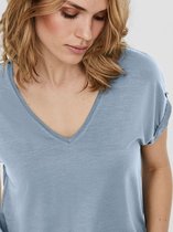 Vero Moda VMAVA SS V-NECK TEE - Blue Fog Blue