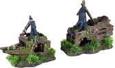 Aquarium decoratie Moza Scheepswrak  - 43 x 11 x 21 cm - Groen - 43 x 11 x 20 cm