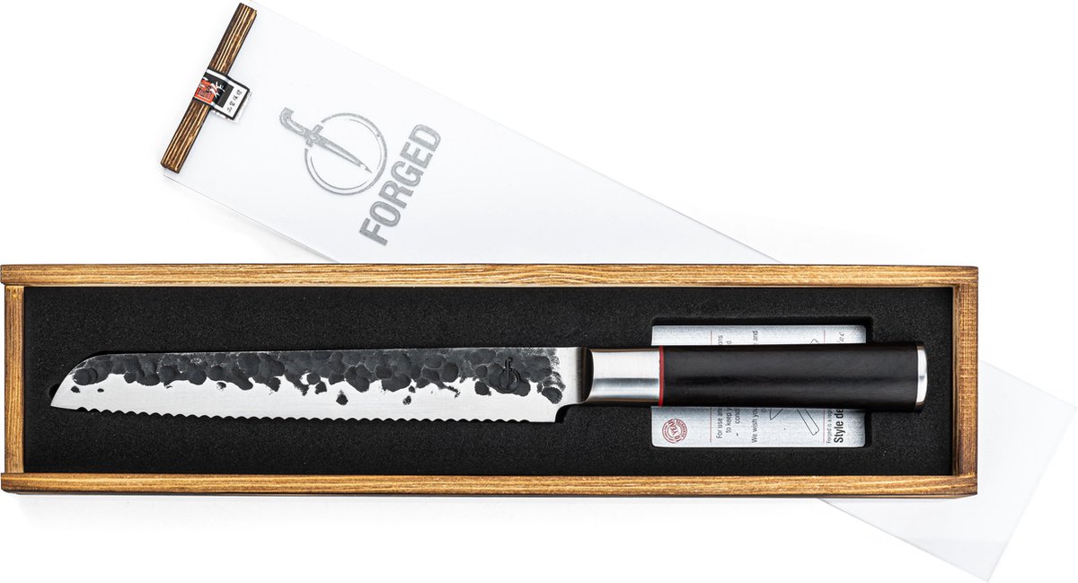 Forged Sebra Broodmes 20cm - Sebrahout - In Houten Giftbox